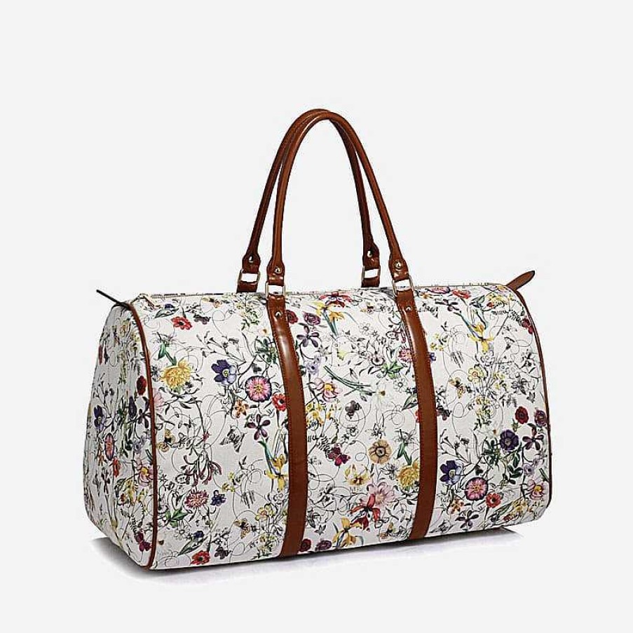 Femme Sac Bandoulière | Sac De Voyage En Toile Avec Imprime Floral