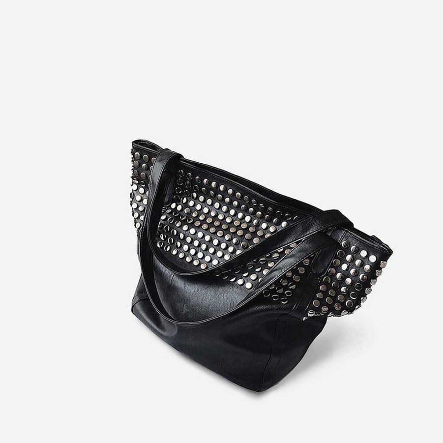 Femme Sac Bandoulière | Grand Sac Cabas Cloute En Cuir Noir