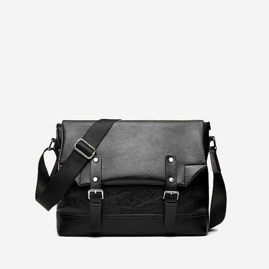 Homme Sac Bandoulière | Sac Besace En Cuir Pour Homme Noir