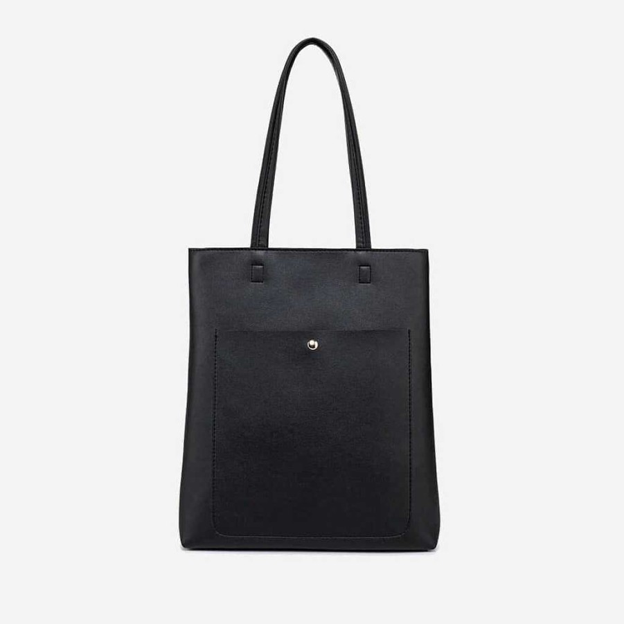 Femme Sac Bandoulière | Grand Sac Cabas Format Vertical Noir