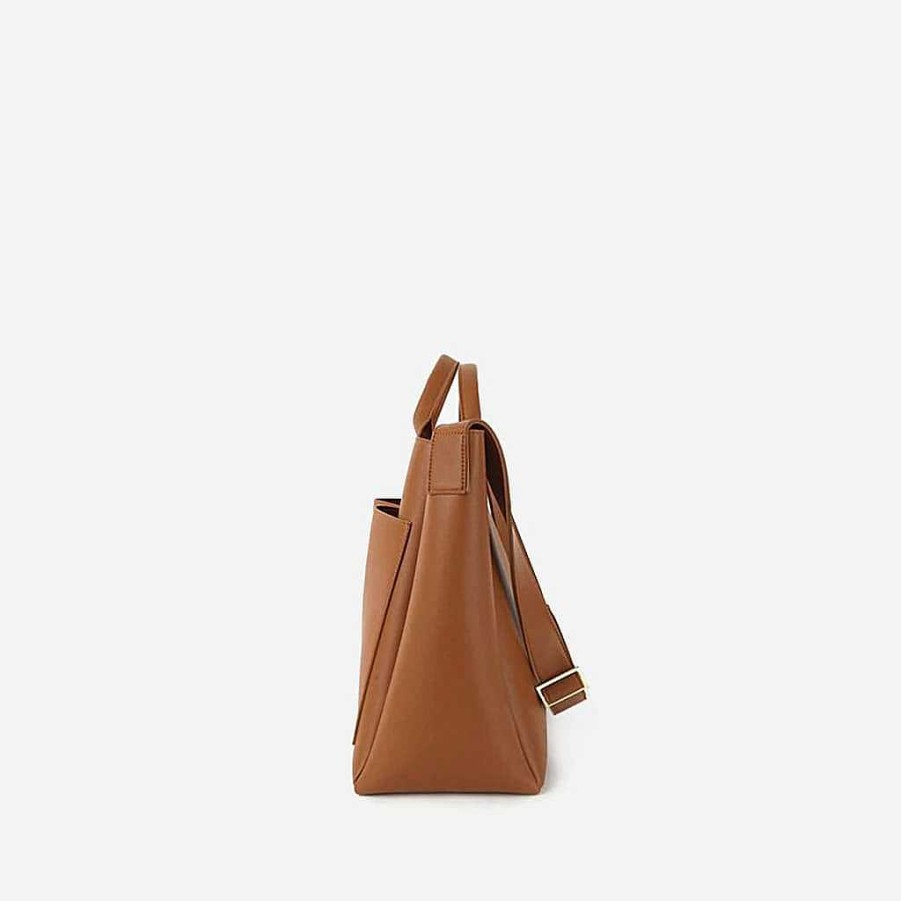 Femme Sac Bandoulière | Sac Cabas Cuir A Double Poche Ventrale