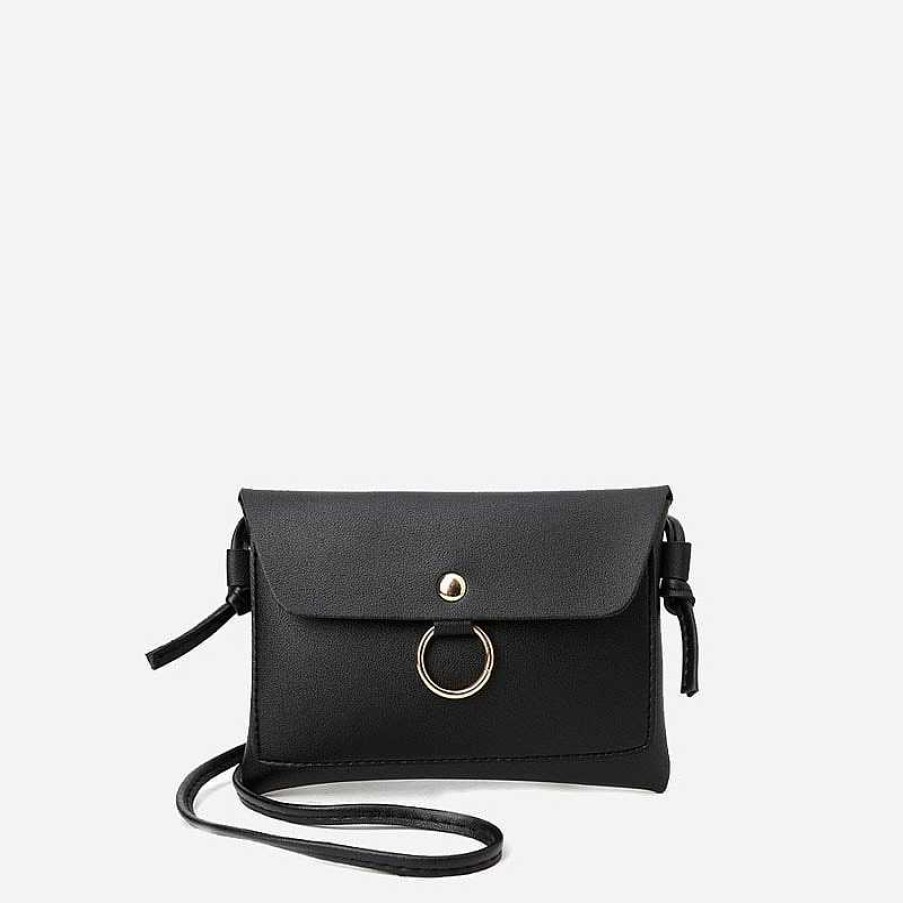 Femme Sac Bandoulière | Sac A Dos Uni Noir Ou Floral Avec Sac Bandouliere Assorti