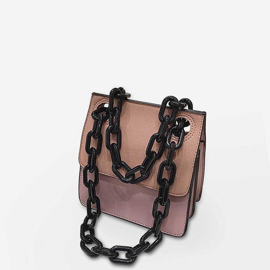 Femme Sac Bandoulière | Petit Sac Besace Avec Anse Bandouliere A Chaine En Grosse Maille E