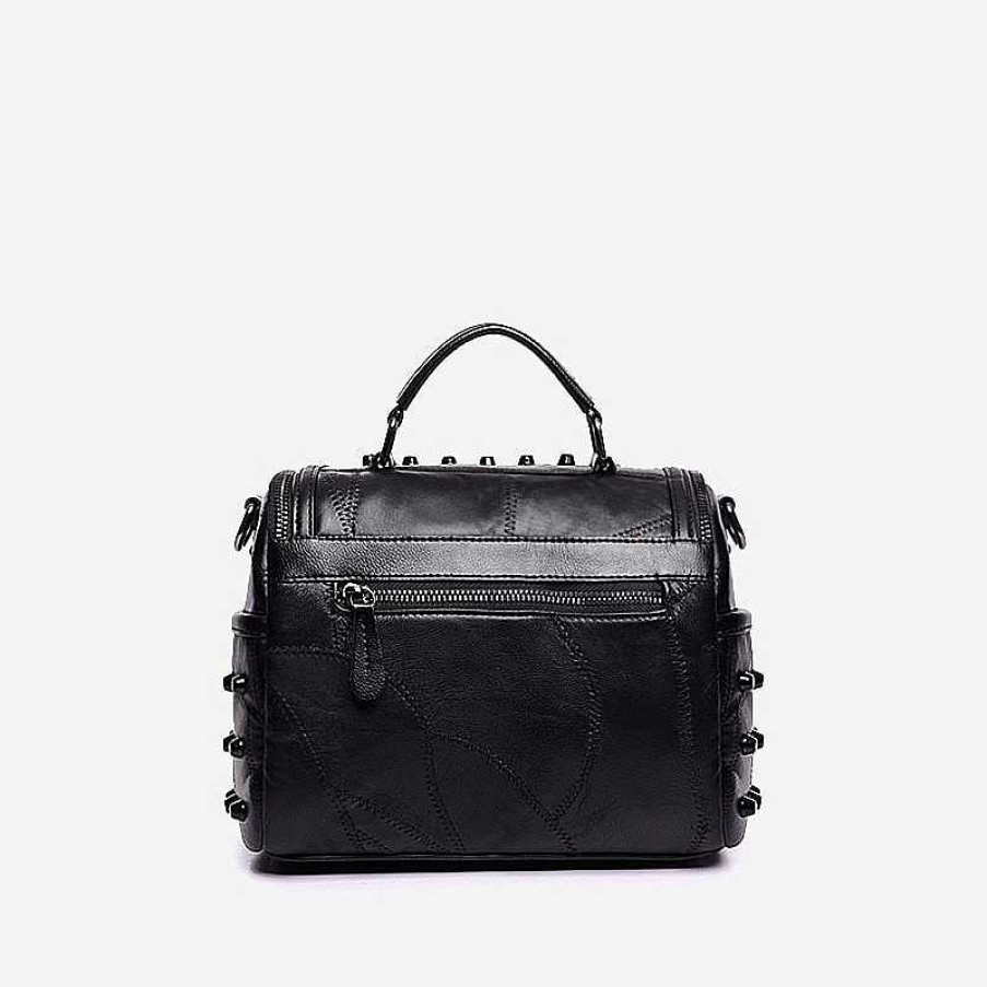 Femme Sac Bandoulière | Sac A Main Cloute En Cuir Avec Bandouliere Noir